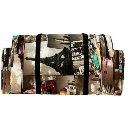 Torba podróżna podręczna PELLUCCI RGL M23A Czarno Szaro Turkusowa