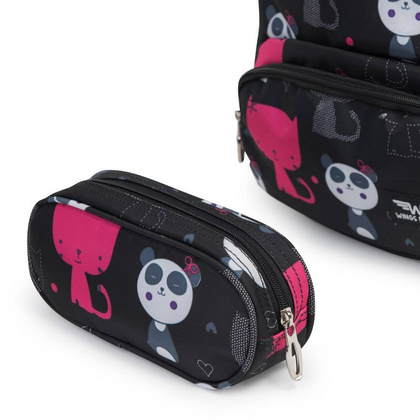 Plecak dziecięcy WINGS LOGO BP20-01 PANDA Czarna