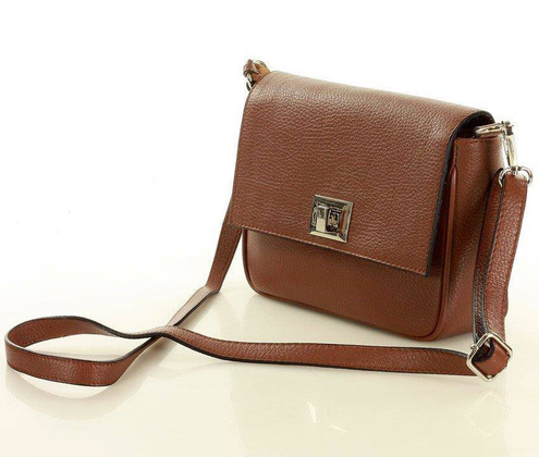 MARCO MAZZINI Torebka skórzana przez ramię crossbody classic flap brąz - min. zamówienie 20 / 50 / 100 szt.
