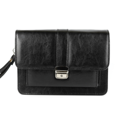 307-Saszetka męska z klapką-czarna KEMER