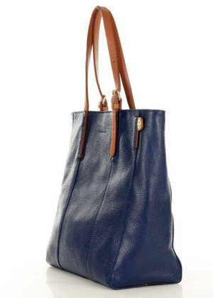 MARCO MAZZINI Elegancka torba skórzana sustainable leather bag granatowa - min. zamówienie 20 / 50 / 100 szt.