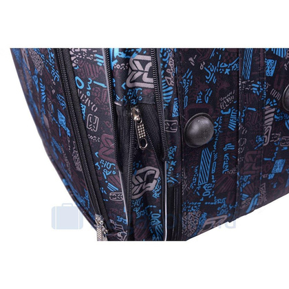 Mała kabinowa walizka PELLUCCI RGL 773 S Czarno Niebieska