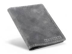 Slim wallet BRØDRENE SW05 super cienki portfel ze skóry szary - min. zamówienie 20 / 50 / 100 szt.