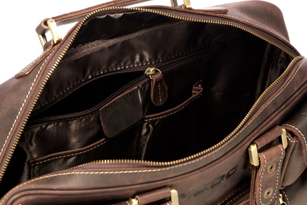 Torba skórzana na laptop 15,6" KEMER VOOC XC1 Czekoladowy brąz