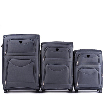 Zestaw 3 walizek WINGS 6802 Szare