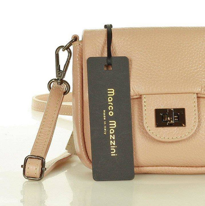 Mini torebka etui na telefon na pasku wizytowa listonoszka phone pouch - MARCO MAZZINI pudrowy róż - min. zamówienie 20 / 50 / 100 szt.