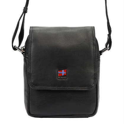 Klasyczna saszetka męska ze skóry naturalnej, na ramię 