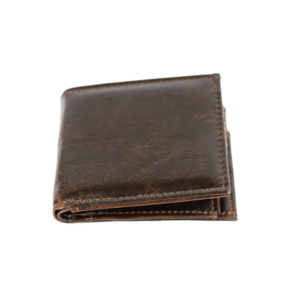 P-03 Portfel skórzany męski - gnieciony brąz KEMER