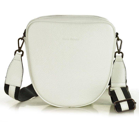 Torba skórzana na dwa zamki crossbody camera bag - MARCO MAZZINI biały - min. zamówienie 20 / 50 / 100 szt.