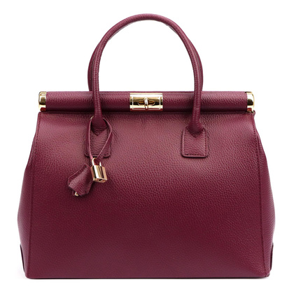 Klasyczna torebka miejska z naturalnej, miękkiej skóry licowej