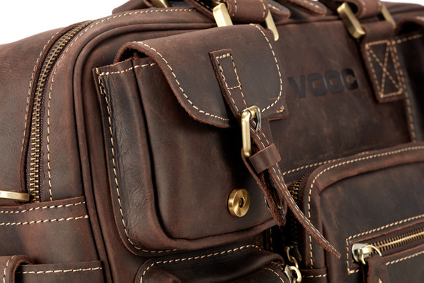 Torba skórzana na laptop 15,6" KEMER VOOC XC1 Czekoladowy brąz