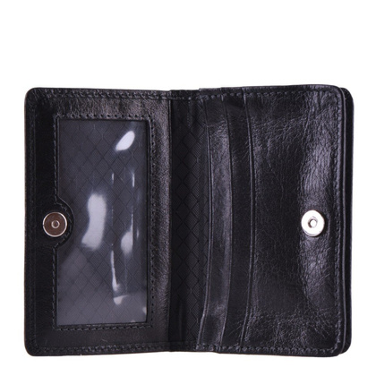 Etui na wizytówki skórzane KEMER W-3 Czarne - min. zamówienie 20 / 50 / 100 szt.