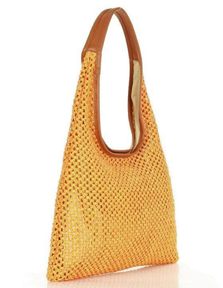 Lekka torebka damska worek skórzany na ramię koszyk basket - MARCO MAZZINI camel - min. zamówienie 20 / 50 / 100 szt.