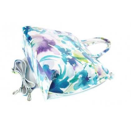 Włoska torba A4 Shopper Bag Vera Pelle Kwiaty SB689K4