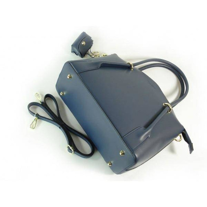 WŁOSKI SKÓRZANY KUFEREK DO RĘKI TOREBKA VERA PELLE GRANATOWY KVP55BS