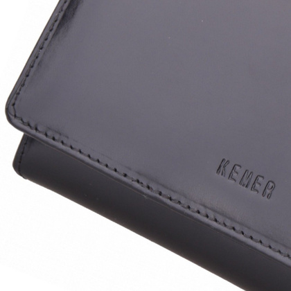 Portfel damski skórzany KEMER 303D-ID Czarny - min. zamówienie 20 / 50 / 100 szt.