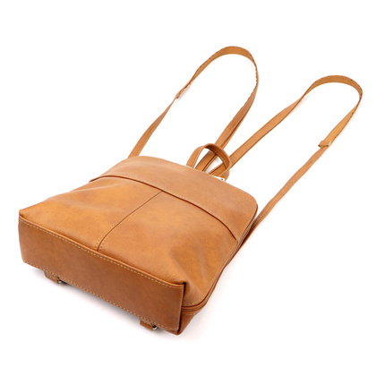 Miejski plecak damski, skóra naturalna, granatowy