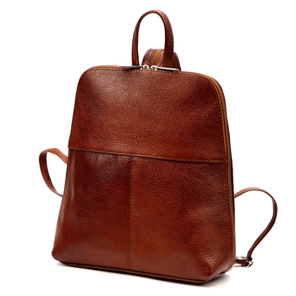 Miejski plecak damski, skóra naturalna, granatowy