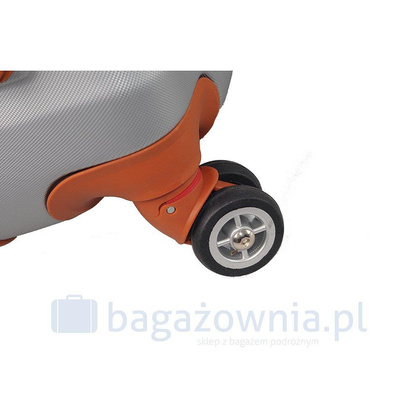 Mała walizka KEMER RGL EXCLUSIVE 6881 S Srebro brązowa