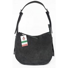 Włoska skórzana torebka worek na ramię Vera Pelle ,,format A4, Szara LBB53G