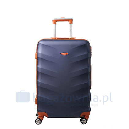 Duża walizka KEMER RGL EXCLUSIVE 6881 L Granatowo brązowa