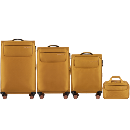 Zestaw 3 walizek+ torba podręczna WINGS TRN01 YELLOW