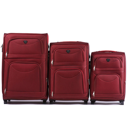 Zestaw 3 walizek WINGS 6802 Dark Red