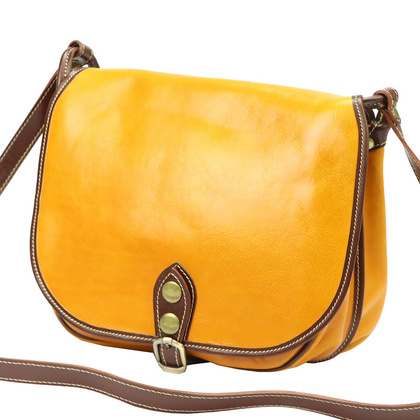 Skórzana torebka, listonoszka 8863 czerwona