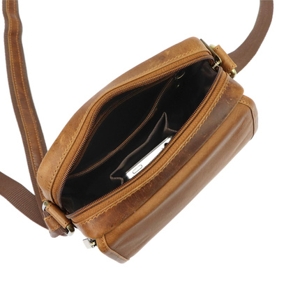 Klasyczna saszetka-torebka męska, skóra naturalna