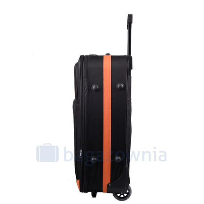 Duża walizka PELLUCCI RGL 652 L Czarna / Pomarańczowa