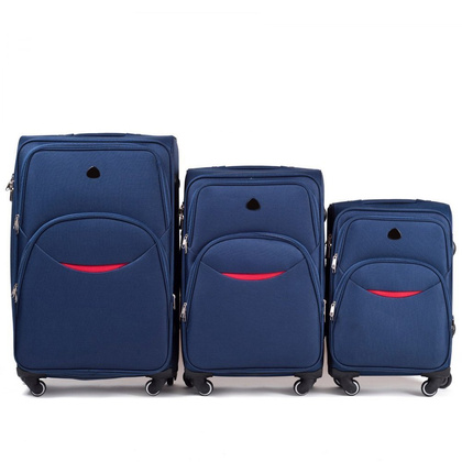 Zestaw 3 walizek WINGS 1708 4K Granatowe