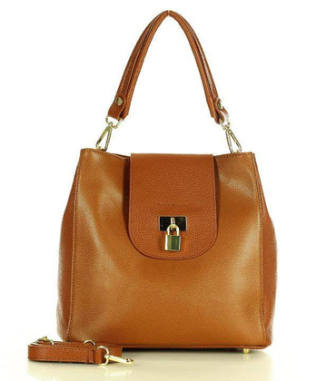 Elegancka torebka na ramię skóra naturalna vera pelle a tracolla - MARCO MAZZINI brąz karmel - min. zamówienie 20 / 50 / 100 szt.