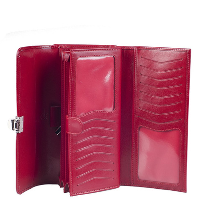 Portfel damski skórzany KEMER EN 295 Czerwony