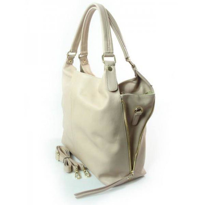 DUŻY PIĘKNY WOREK  VERA PELLE  POJEMNY ZAMKI A4  WŁOSKA TORBA  RÓŻ PUDROWY  W678RR KEMER