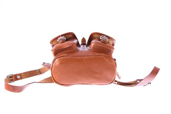 Mały plecak skórzany KEMER VOOC Vintage P2 Beżowy