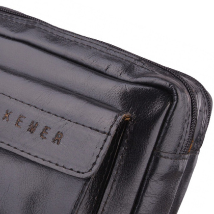 Saszetka skórzana KEMER SCH1107 Czarna - min. zamówienie 20 / 50 / 100 szt.
