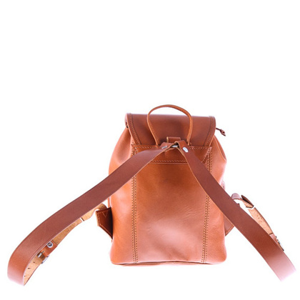 Mały plecak skórzany KEMER VOOC Vintage P2 Beżowy