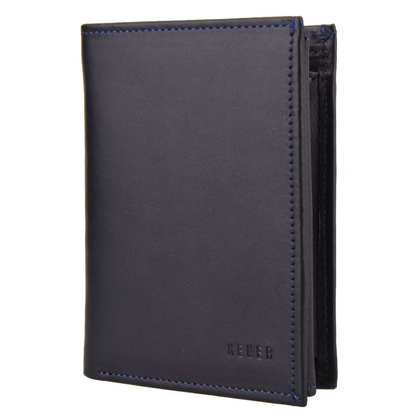 Portfel męski skórzany KEMER P4 LK Czarny / Granatowy - min. zamówienie 20 / 50 / 100 szt.
