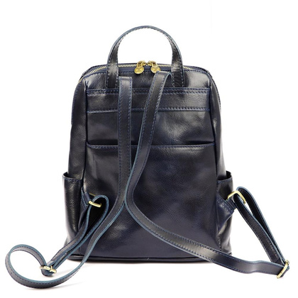 Plecak skórzany PELLUCCI 2002 Granatowy