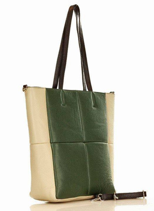MARCO MAZZINI Oryginalna torba skórzana shopper bag XL slow fashion zielony - min. zamówienie 20 / 50 / 100 szt.