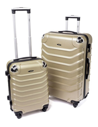 Walizki podróżne na kółkach ABS 2w1 730 S / L SZAMPAN