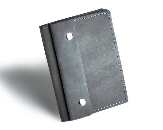 Jasnobrązowy cienki portfel ze skóry naturalnej z bilonem slim wallet BRØDRENE SW04 - min. zamówienie 20 / 50 / 100 szt.