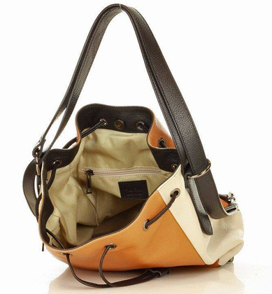 MARCO MAZZINI Miejska torebka skórzana na ramię torba plecak convertible leather bag multi kolor - min. zamówienie 20 / 50 / 100 szt.