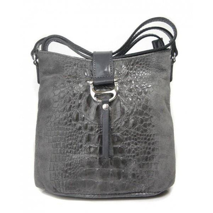 LISTONOSZKA VERA PELLE  SZARA  KROKODYLEK L22G