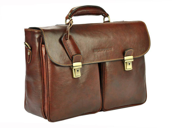 Teczka męska skórzana KEMER ART.2 Brązowa