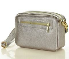 Torebka listonoszka skórzana messenger courier bag - MARCO MAZZINI srebrny - min. zamówienie 20 / 50 / 100 szt.