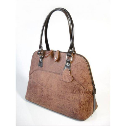 WŁOSKA TOREBKA KUFEREK HIT A4 CIENIOWANA BRĄZOWA TK320MC