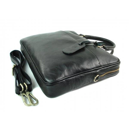 Teczka aktówka , skóra naturalna  Czarna TM52N