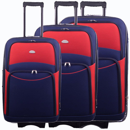 Zestaw walizek PELLUCCI RGL 773 Granatowo Czerwony