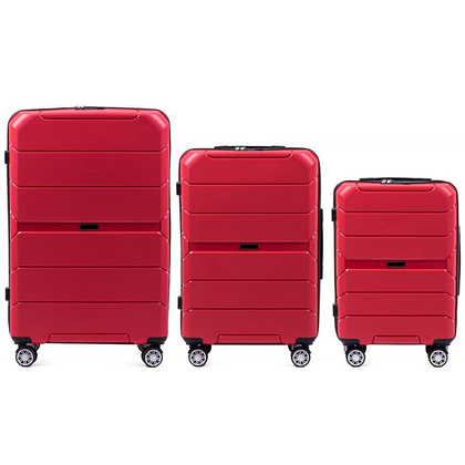 Zestaw 3 walizek WINGS PP05 Czerwone